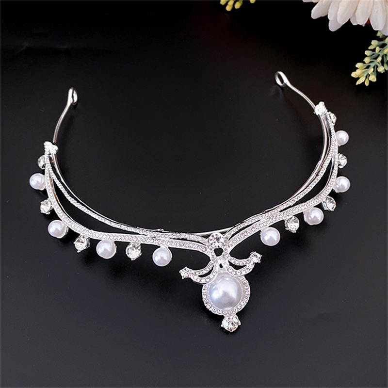 Vương Miện Công Chúa Đính Ngọc Trai Nhân Tạo Dành Cho Cô Dâu