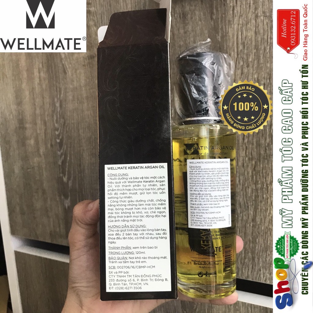 🌾Best Seller🎋[#wellmate_chính hãng] Tinh Dầu Phục Hồi Tóc #wellmate Keratin Argan OIL 120ML