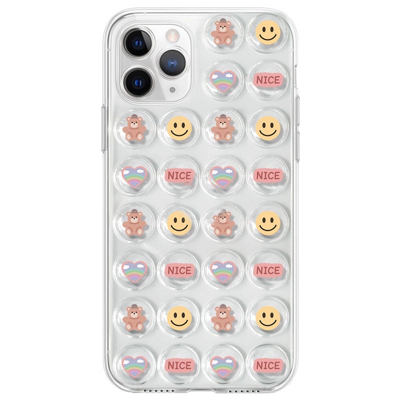 Ốp lưng iphone ốp Điện Thoại Trong Suốt Hình Mặt Cười / Bong Bóng Cho iPhone 14 13 12 11 PROMAX XS XR XSMAX SE2020 6 7 8PLUS