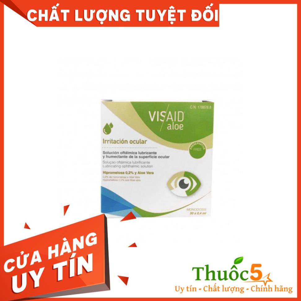 Dung dịch nhỏ mắt Visaid Aloe bảo vệ mắt, giảm kích ứng hộp 30 ống