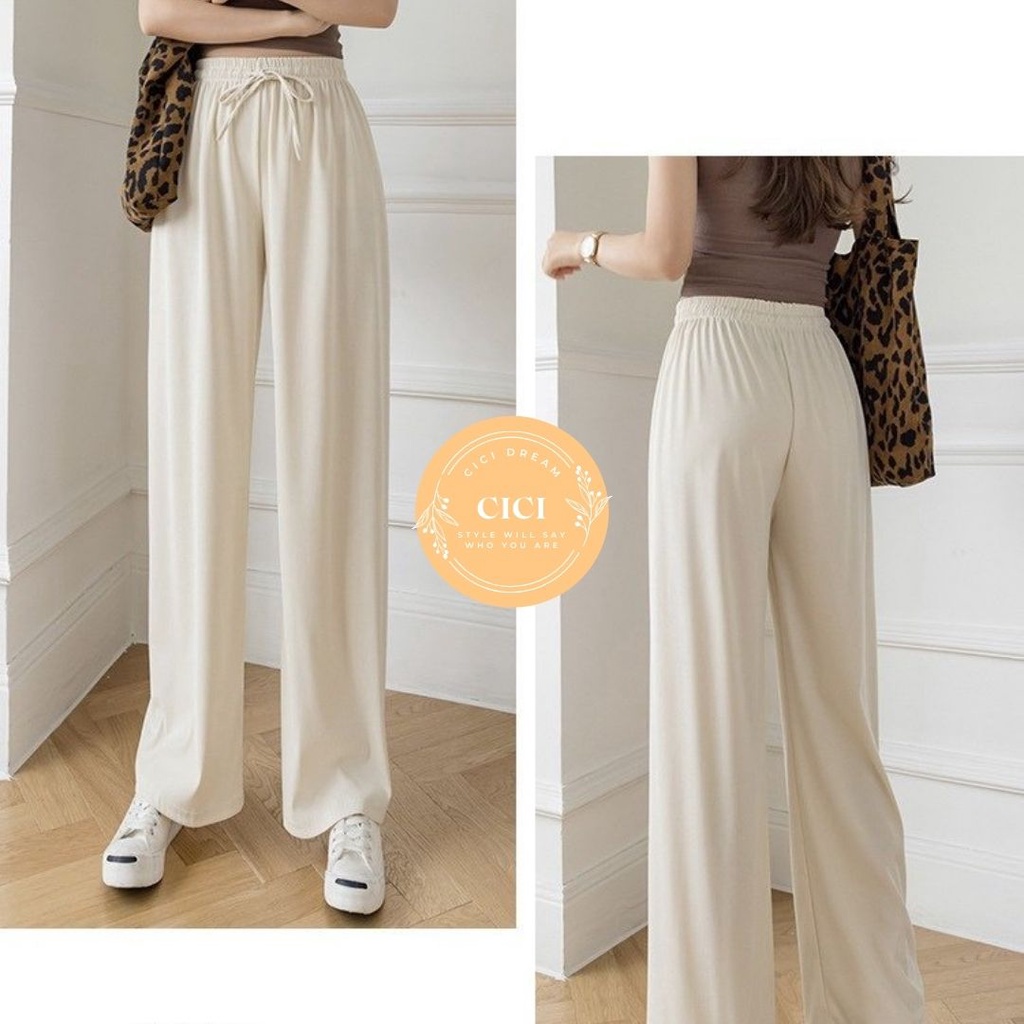 Quần nữ suông ống rộng cotton tăm Culottes trơn nhiều màu, quần tăm ống rộng nữ dáng suông siêu mát