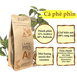 Cafe nguyên chất cà phê bột a8 aeroco coffee cà phê nguyên chất 100% gói 250g
