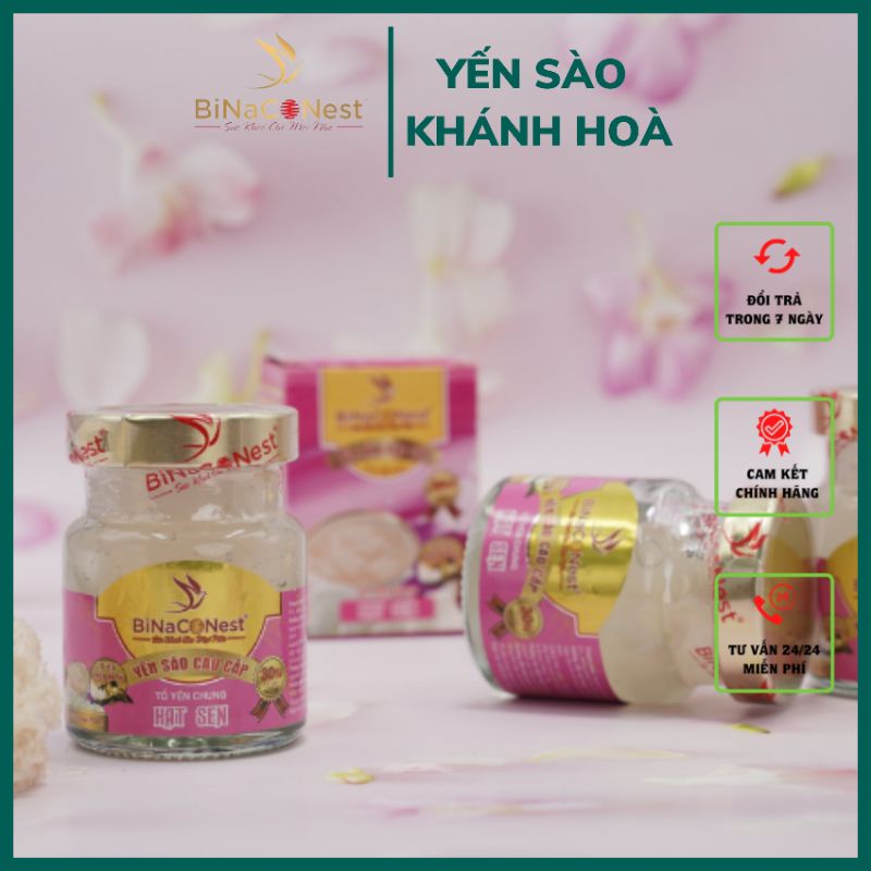Yến sào Khánh Hòa Binaconest_ Set 40 hũ Tổ yến chưng sẵn hạt sen 30% yến