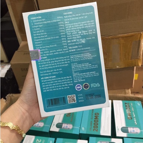 [Nguyên mã] Viên uống trắng da glutathione 600 DR_ Lacir Chính Hãng