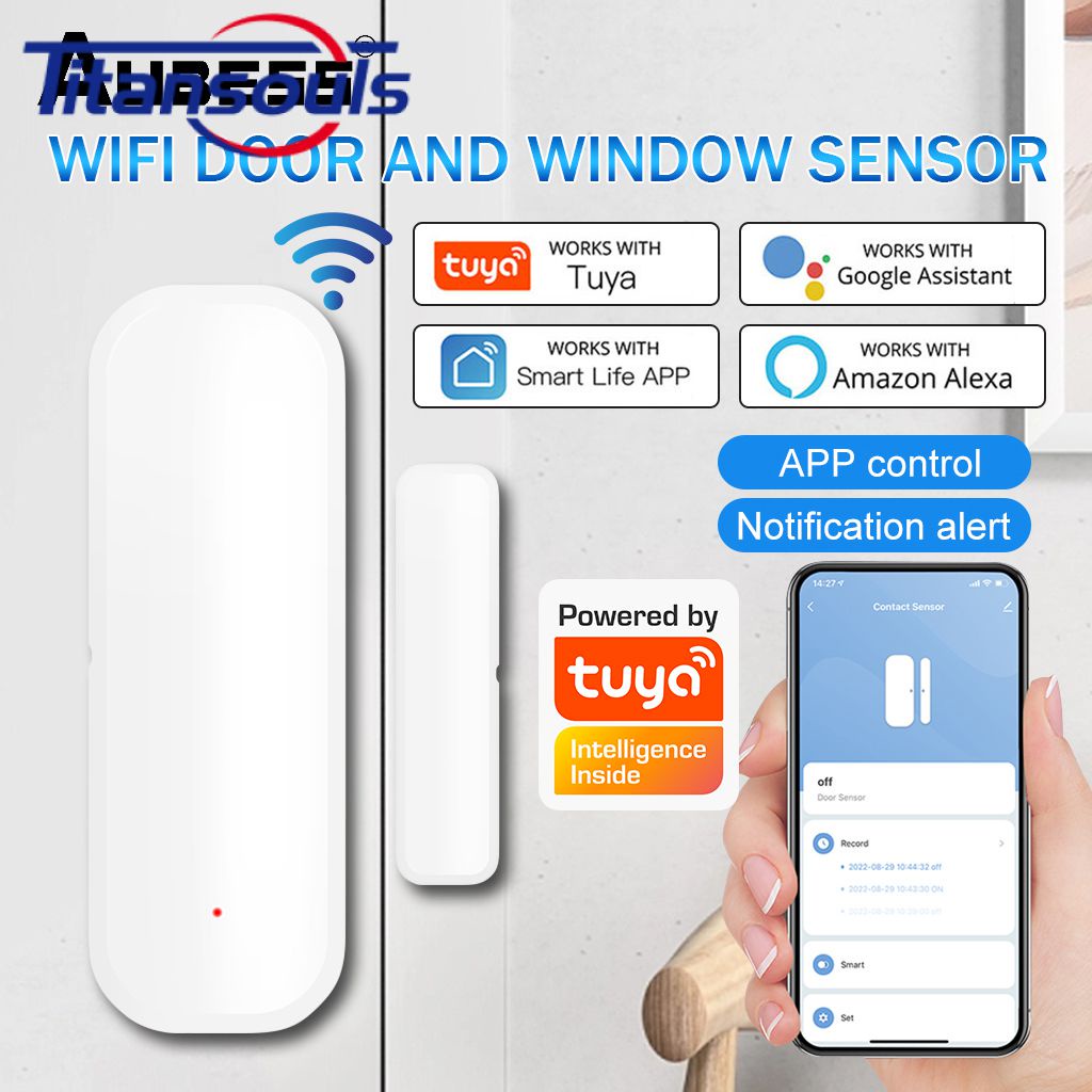 Sẵn Sàng✅Tuya WiFi Cửa Cảm Biến Cửa Sổ Độc Lập Mở/Đóng Cửa Báo Âm Thanh Báo Động Nhà Thông Minh Không Dây Báo Động Chống Trộm Cao Cấp TTS