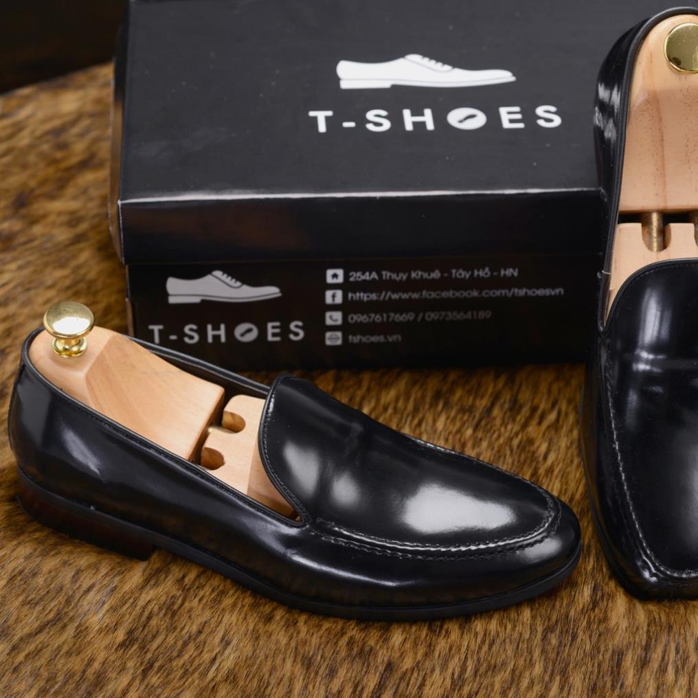 sale 12-12 Giày nam Loafer trơn da bóng mũi nhọn màu đen