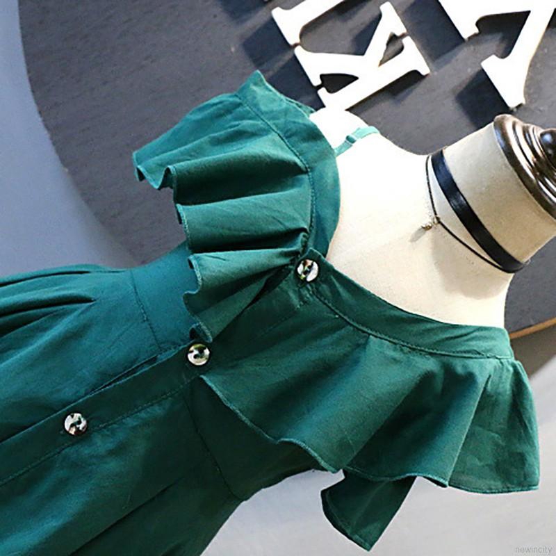 Đầm Cotton Sát Nách Phong Cách Hàn Quốc Cho Bé Gái