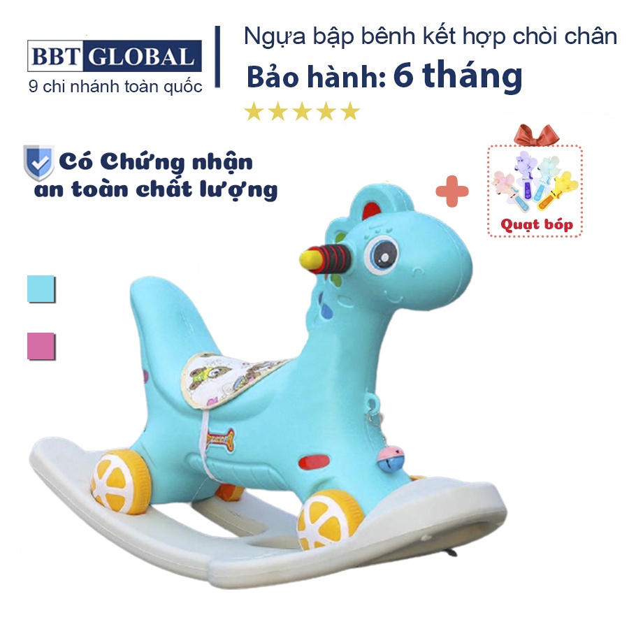 Ngựa bập bênh kết hợp chòi chân cho bé BBT Global RK-524M