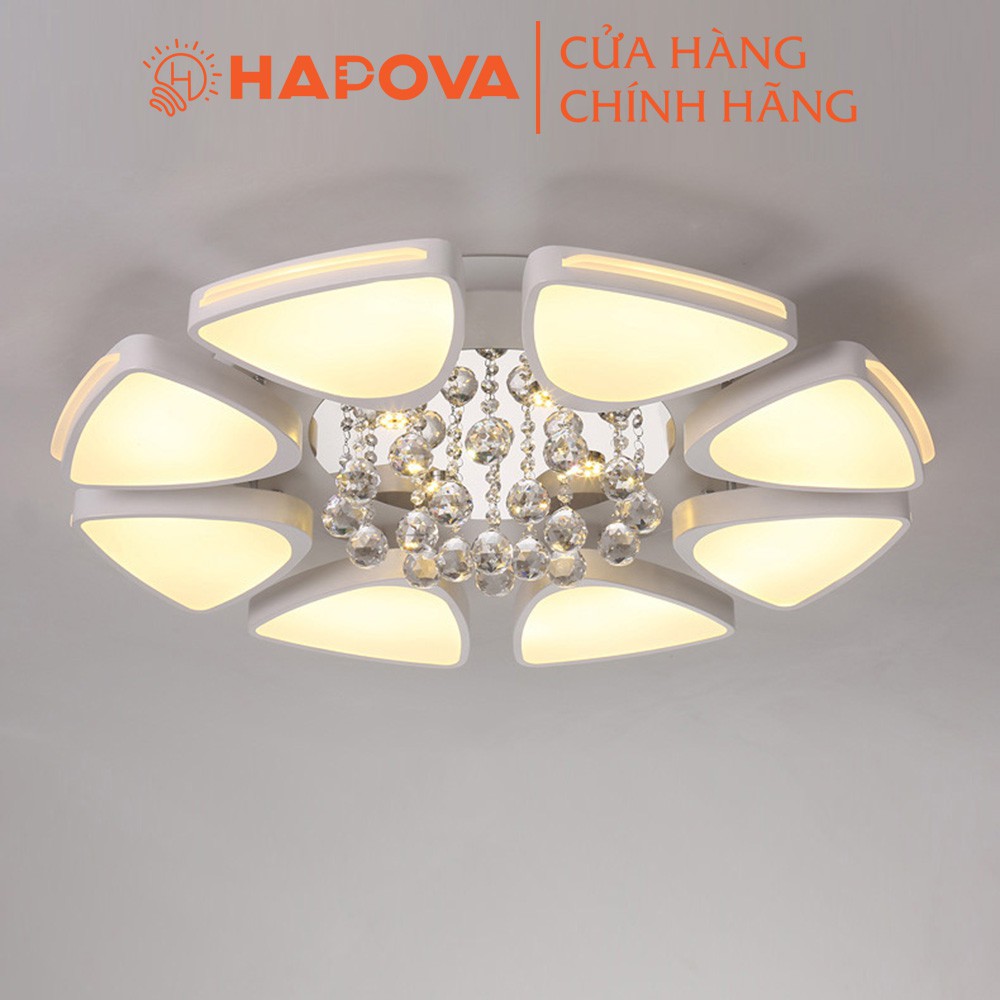 Đèn ốp trần phòng khách bằng pha lê HAPOVA SAPER 0908
