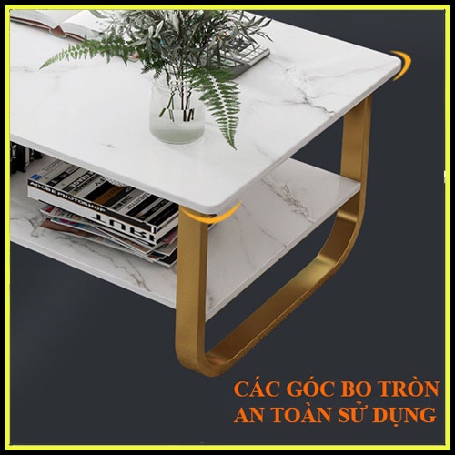 Bàn Trà Sofa Họa Tiết Vân Đá 2 Tầng Cao Cấp, Bàn Trà Uống Nước Phòng Khách Với Thiết Kể Hiện Đại-Sang Trọng | BigBuy360 - bigbuy360.vn