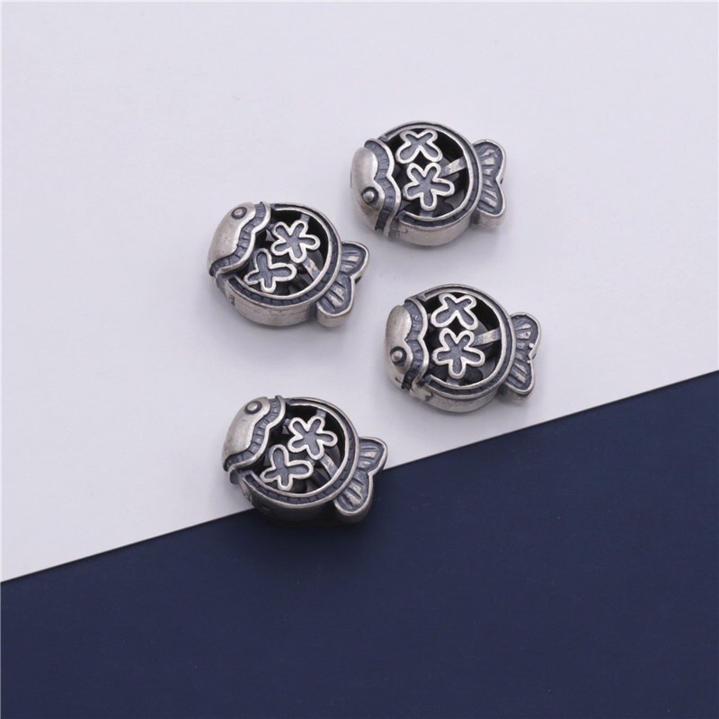 [FREE SHIP] Charm cá bạc cao cấp in họa tiết - Hàng siêu đẹp bạc loại 1 PH916