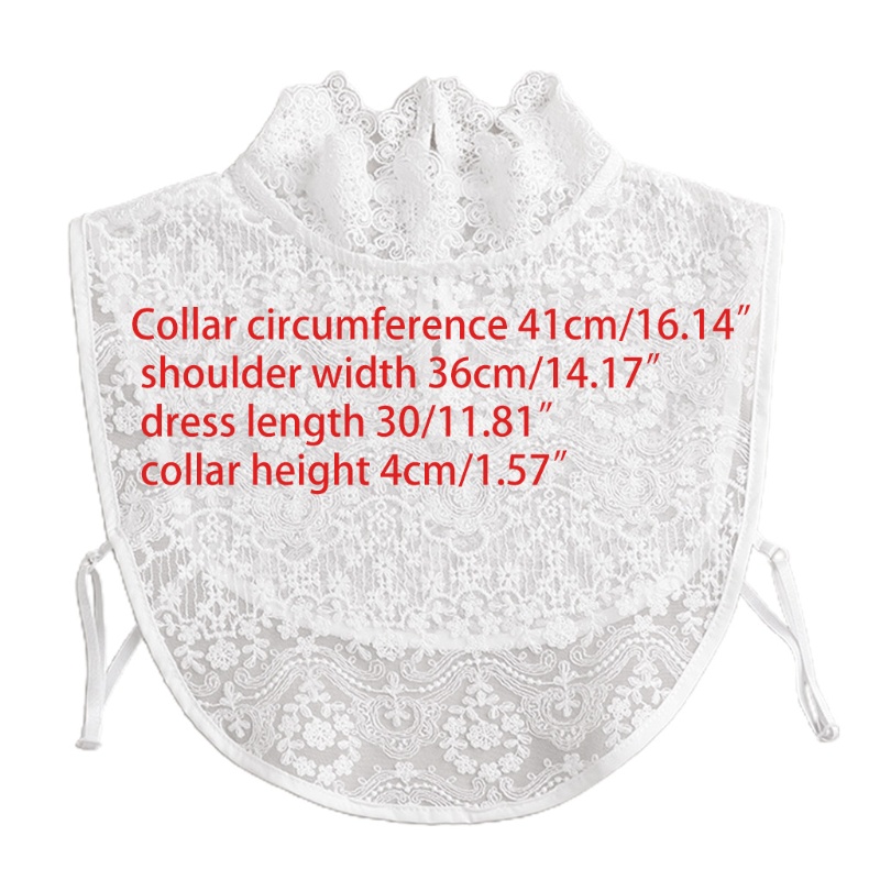 Cổ Áo Giả Viền Cong In Họa Tiết Hoa Có Thể Tháo Rời Cho Nữ