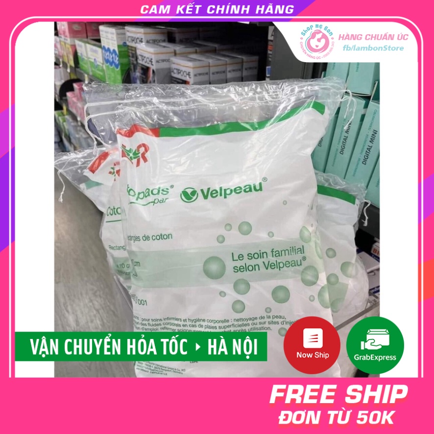 Bông tẩy trang Cotopads Velpeau Pháp 500 miếng