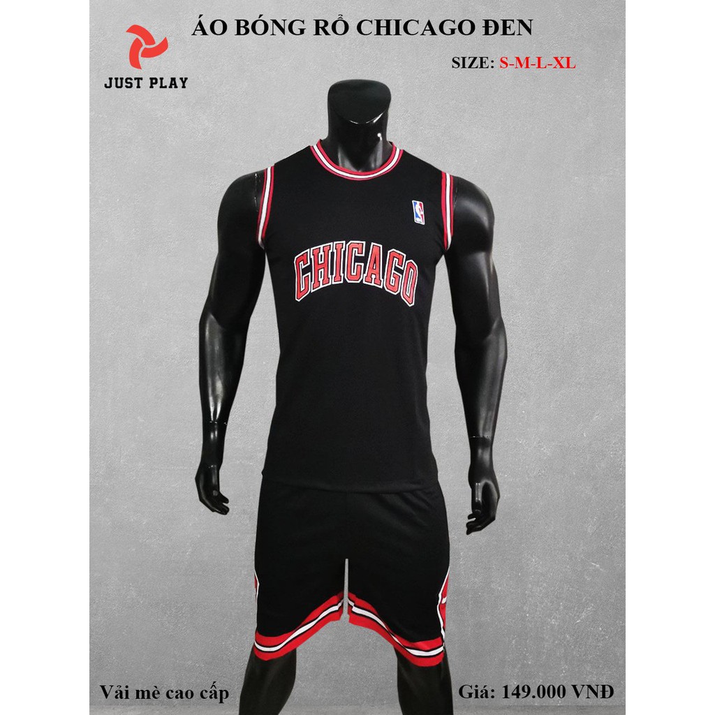Bộ bóng rổ người lớn.Vải mè thái cao cấp! đội BULLS.CHICAGO.WARRIOR cao cấp