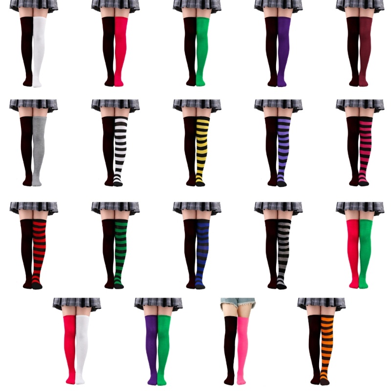 Vớ Dài Qua Gối Nhiều Màu Sắc Khác Nhau Cho Nữ Sinh