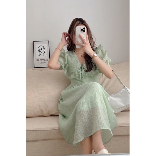 Đầm cổ sen Juliver  nàng thơ thiết kế dáng dài Hàn Quốc