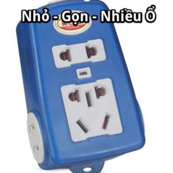 Ổ Cắm Điện Chia 5 Ổ (3 tròn, 2 dẹt, 1 jack 3 chân) - Nhựa Chống Cháy - OD701