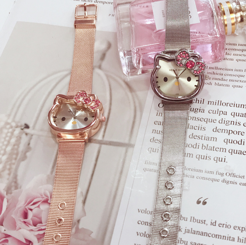 Đồng Hồ Nữ Dây Da Mặt Hình Hello Kitty Dễ Thương | BigBuy360 - bigbuy360.vn