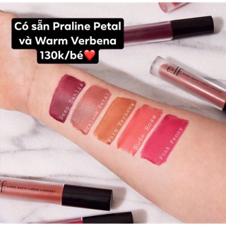 [SALE 90K] Son kem ELF Sheer Matte Liquid Lipstick màu Warm Verbena, Praline Petal
