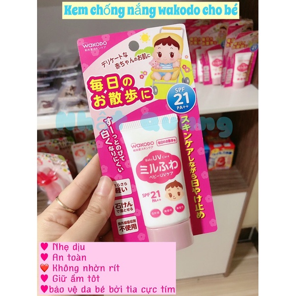 Kem chống nắng wakodo cho bé