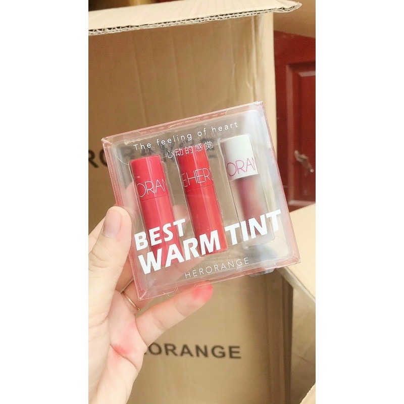 Set 3 Cây Son Kem Lì Heorange Best Cool & Warm Tint Nội Địa Trung | BigBuy360 - bigbuy360.vn
