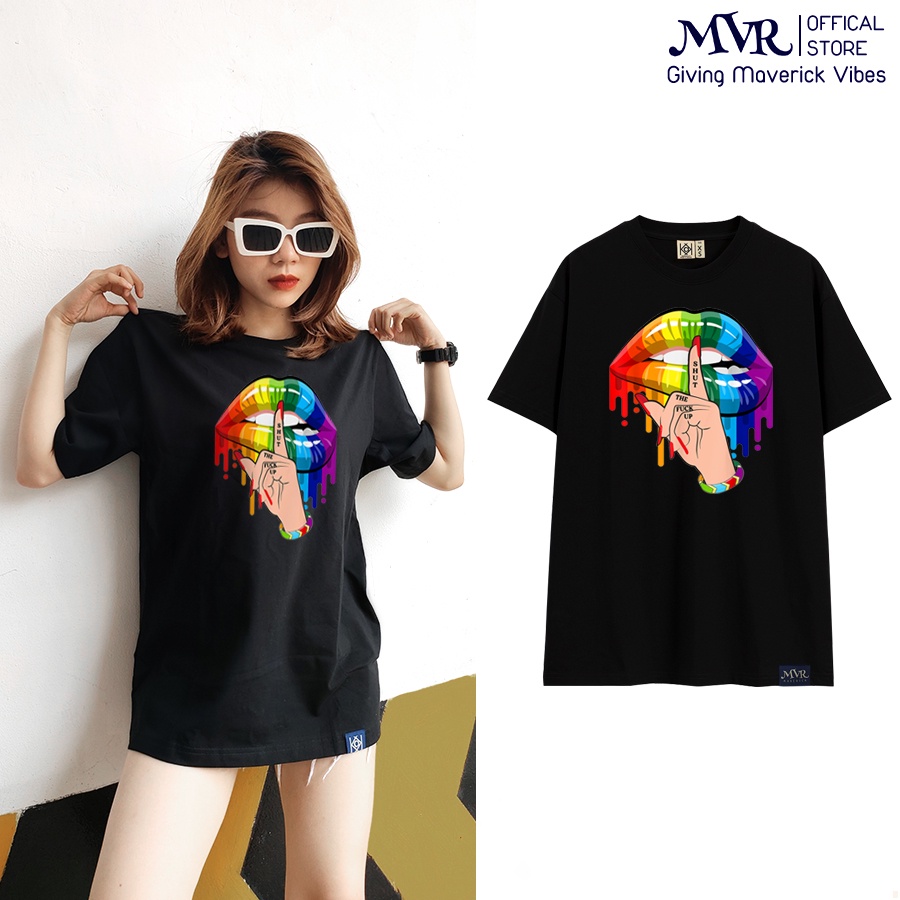 Áo Thun Môi 7 Màu Im Lặng - Phông Unisex Nam Nữ LGBT Áo Cặp Bi Gay Les Chính Hãng MVR KK6009