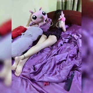 [Xả hàng] Chăn ga gối phi lụa_L12 (màu tím)
