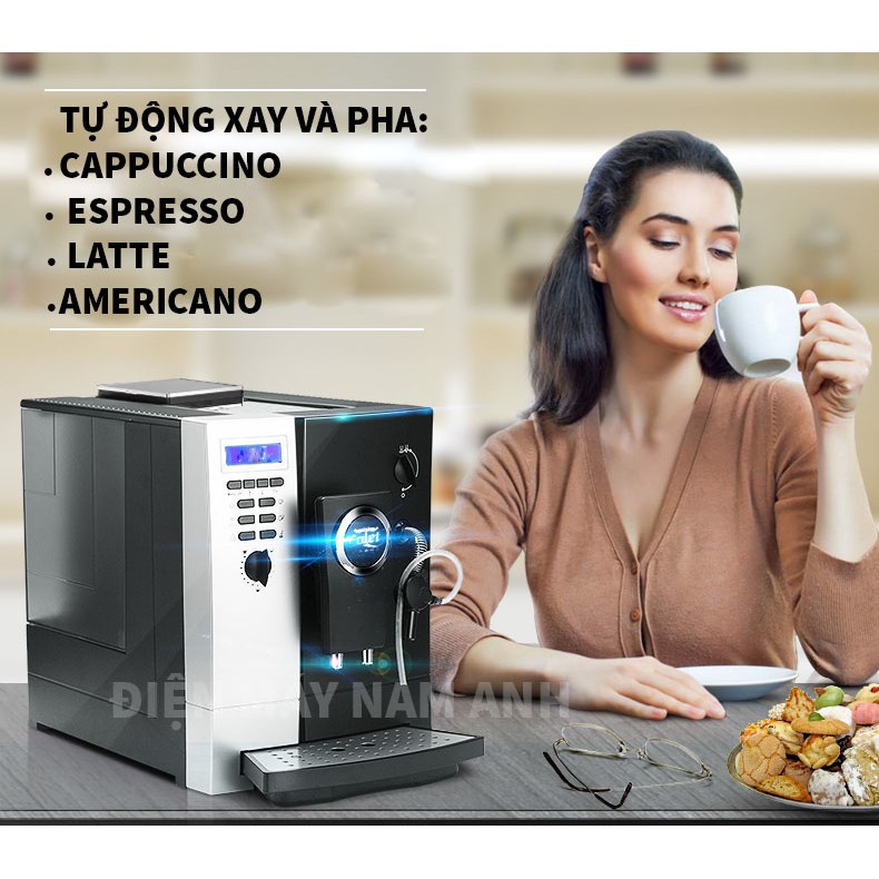 Máy pha cà phê hoàn toàn tự động từ hạt COLET, pha Americano, Cappuccino, Latte, Espresso, cà phê sạch, mộc, nguyên chất