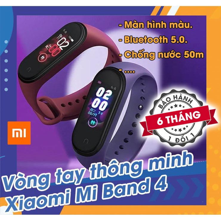 Xả Kho - Vòng đeo tay thông minh theo dõi sức khỏe Xiaomi Mi Band 4 / MiBand 4 - Màu đen - Xả Hàng