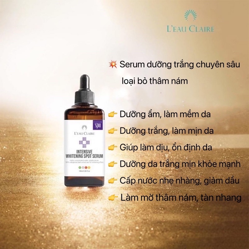 Serum Dưỡng Trắng Chuyên Sâu Loại Bỏ Thâm Nám Hàn Quốc Chính Hãng LEAU CLAIRE 100ml