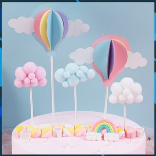Topper Bông Mây Trang Trí Bánh 🤞 FREESHIP 🤞 Que cắm bông mây (mây to) cắm bánh sinh nhật HPBD