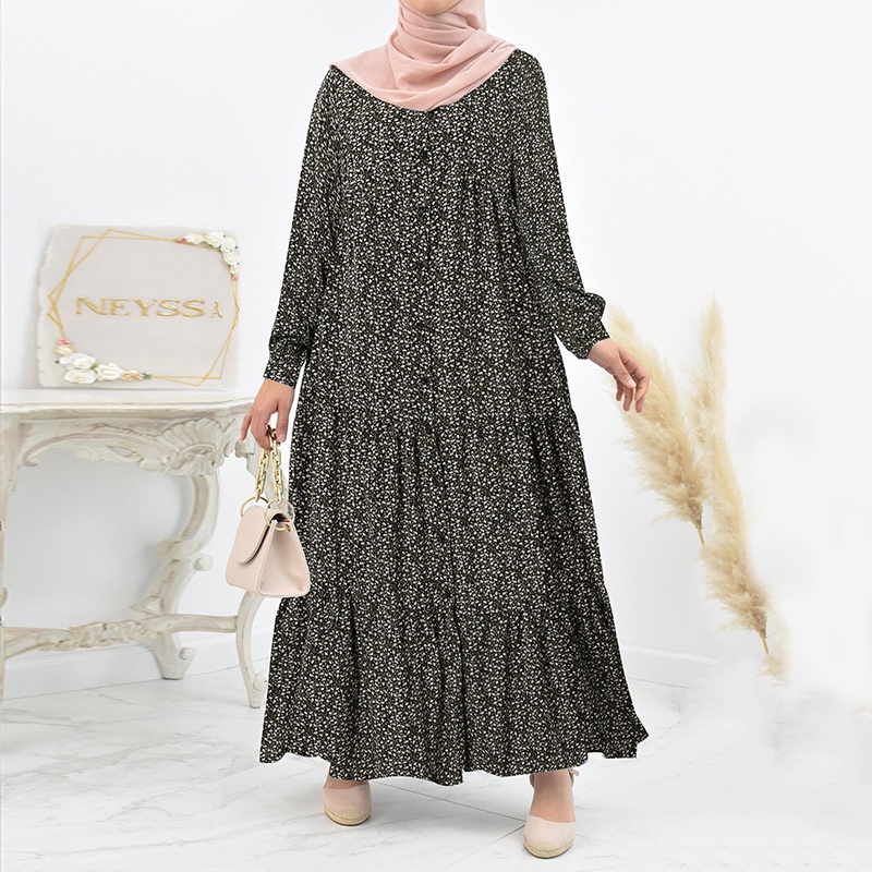 Zanzea Đầm Babydoll Tay Phồng In Hoa Phong Cách Bohemian Cho Nữ