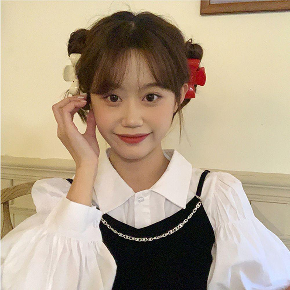 Kẹp Tóc Càng Cua Rỗng Đính Nơ Bằng Acrylic Thanh Lịch Cho Nữ