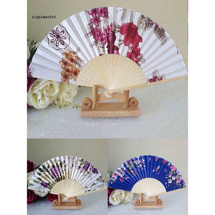Xia XIA| Quạt Thêu Hoa Truyền Thống Trọng Lượng Nhẹ Có Thể Gấp Lại Trang Trí Tường