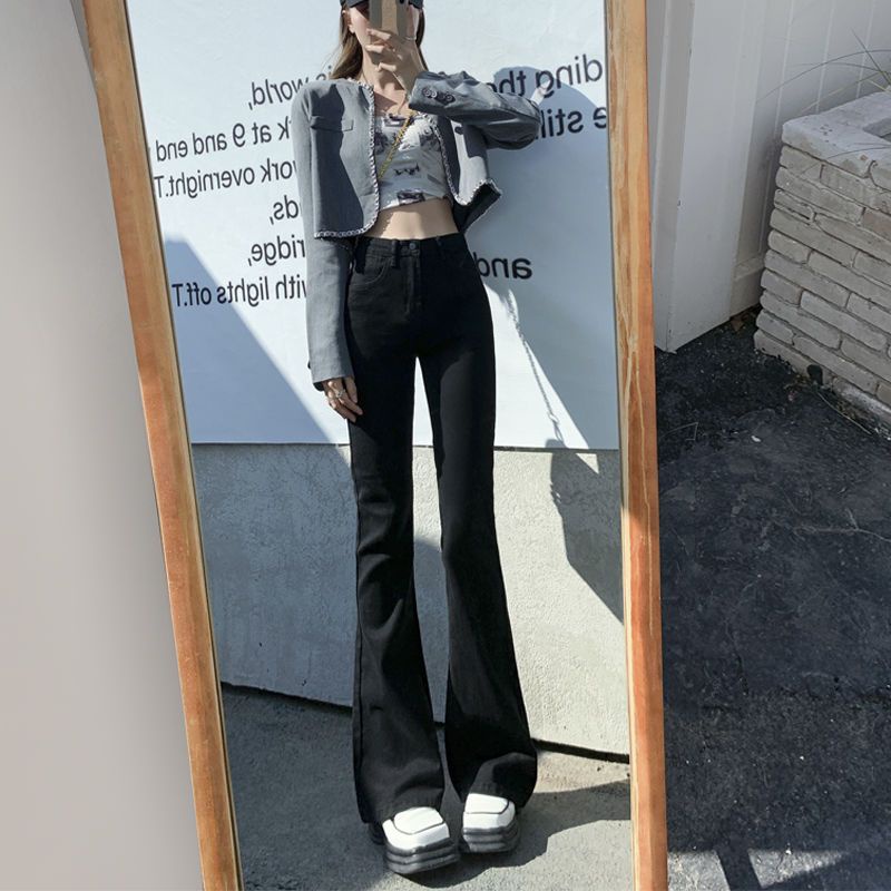 Quần Jean Đen Lưng Cao Dáng Ôm Thời Trang Xuân Thu 2022 Cho Nữ