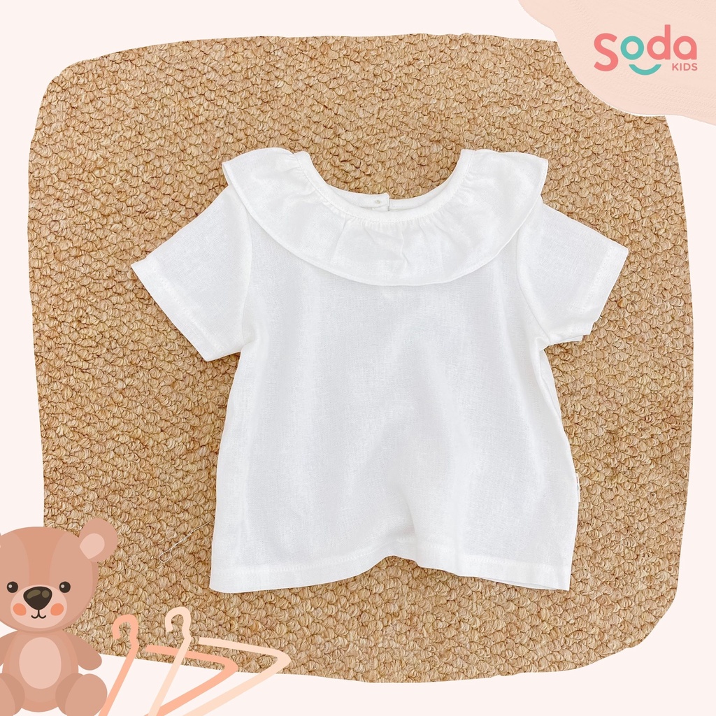 Áo cổ bèo cho bé SODA KIDS chất liệu linen Hàn mềm, mát