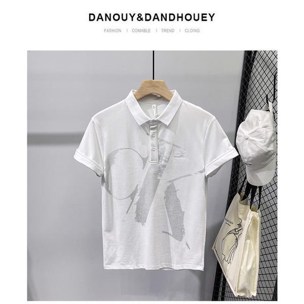 Áo Thun Polo Tay Ngắn In Chữ Trẻ Trung Hợp Thời Trang Cho Nam