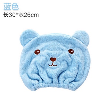 Mũ Chùm Tóc Hình Gấu- Khăn Mũ Chùm Tóc Chất Liệu Cotton Siêu Thấm Hút Làm Khô Tóc Siêu Nhanh