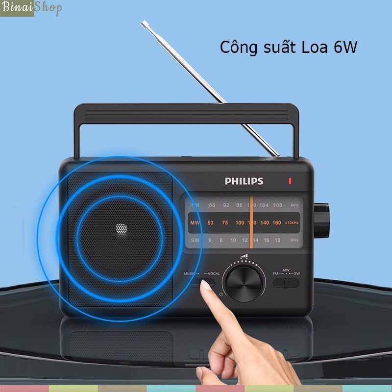 Philips TAR2368 - Đài Radio AM/FM/SW Cổ Điển Cỡ Lớn Dành Cho Người Già