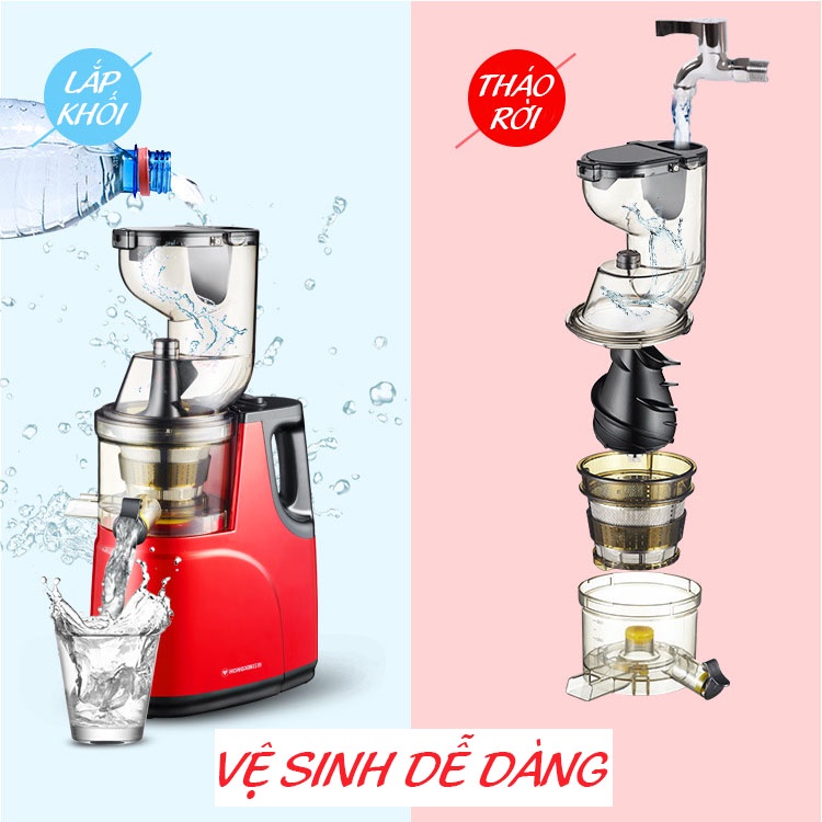 Máy ép HONGXIN nước trái cây, hoa quả mini, máy ép chậm rau củ quả đa năng nhỏ gọn công suất lớn ép nguyên trái