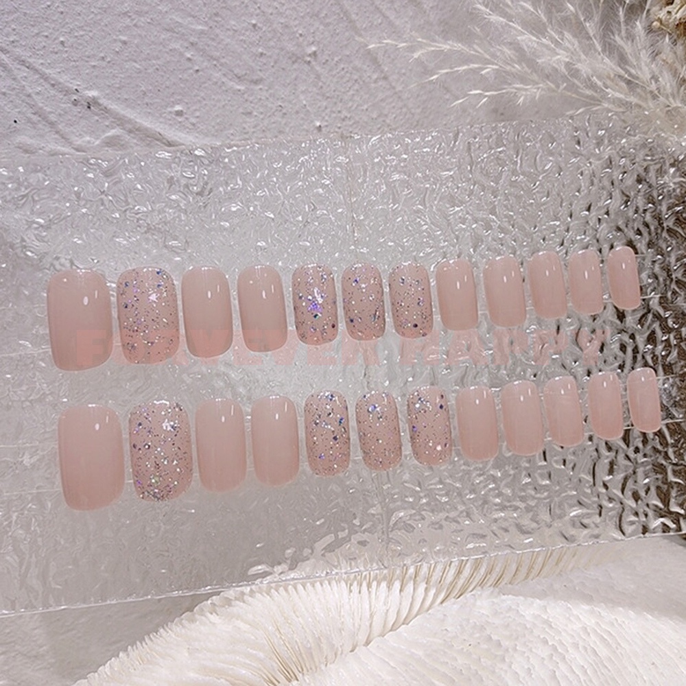 Bộ 24 Móng Tay Giả Màu Trà Sữa/Trà Sữa Dài Trung Bình Thời Trang Cho Nữ DIY