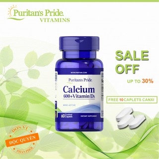 [Puritan's Pride] Viên uống Calcium 600 + Vitamin D3 cho bà bầu, phòng loãng xương, cho xương chắc khỏe - nhập khẩu Mỹ