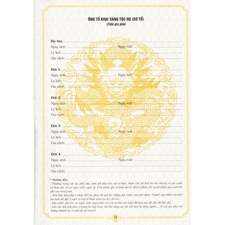 Sách - Gia Phả Dòng Tộc (Tái Bản)