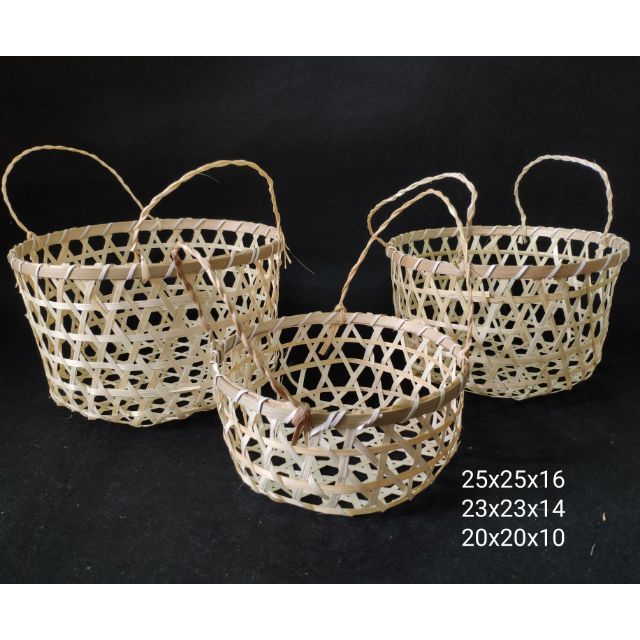 Giỏ tre tròn bộ 3 chiếc