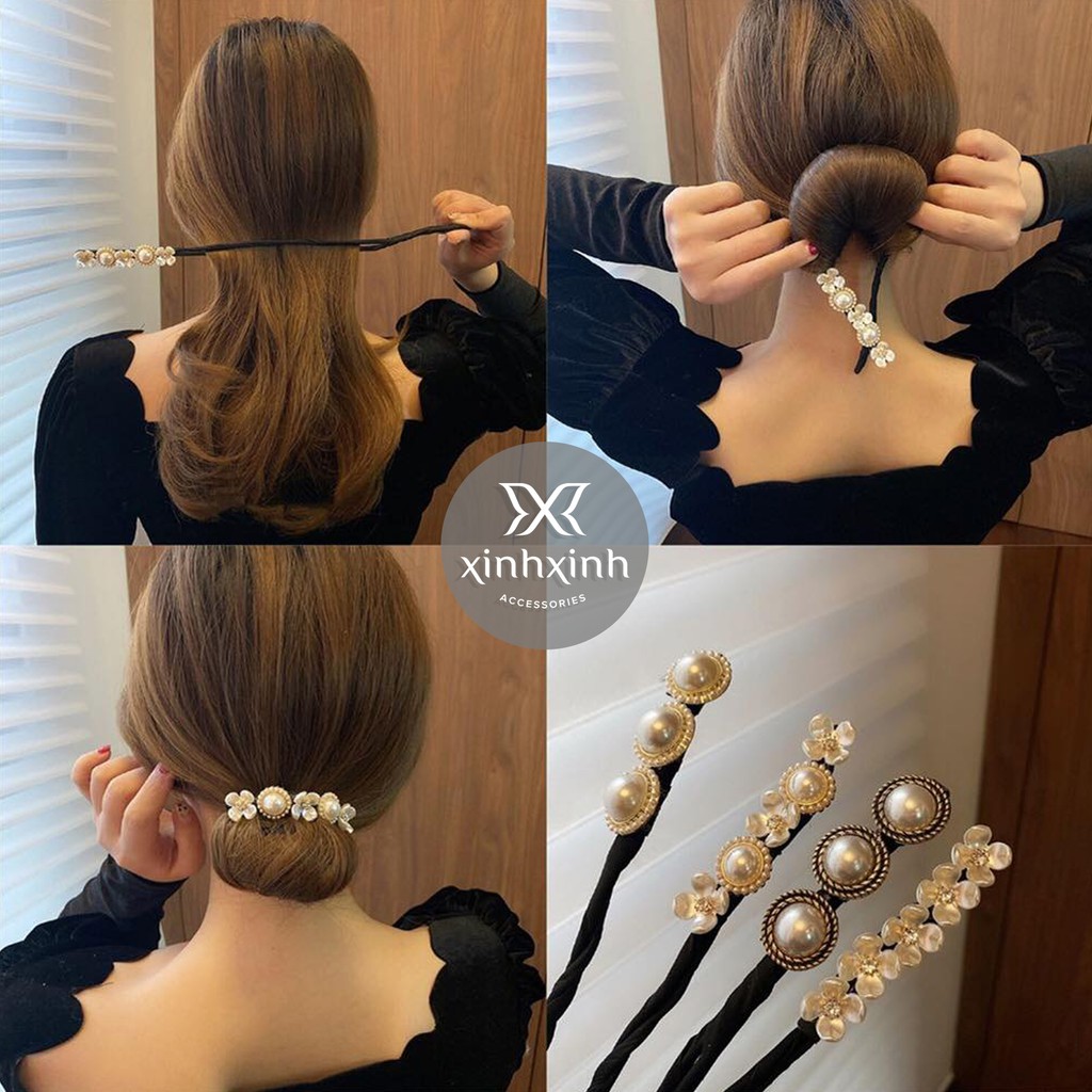 Dụng cụ kẹp búi tóc, thanh quấn tóc dẻo thông minh Hot Trend Hàn Quốc - Xinh Xinh Accessories