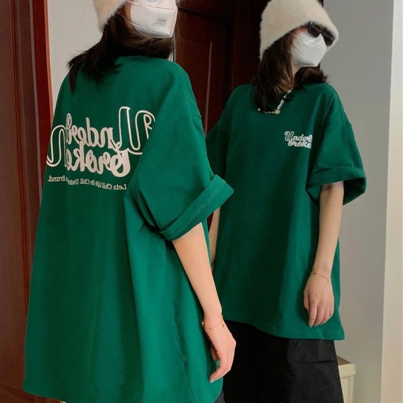 Áo thun IELGY tay ngắn in chữ thời trang năng động cho nữ