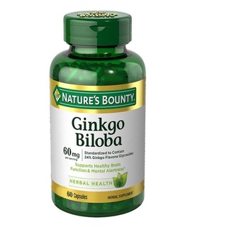 Viên Uống Bổ Não Tăng Cường Trí Nhớ, Tuần Hoàn Máu Não Nature's Bounty Ginkgo Biloba 60mg (60 Viên) - 0304530