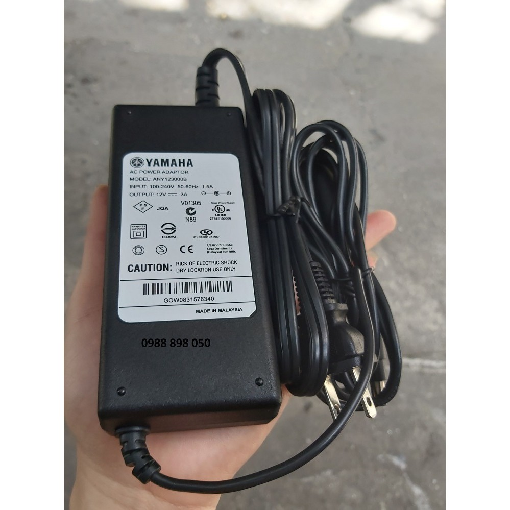 [Mã ELFLASH3 hoàn 10K xu đơn 20K] adapter 12v 3a đàn organ yamaha