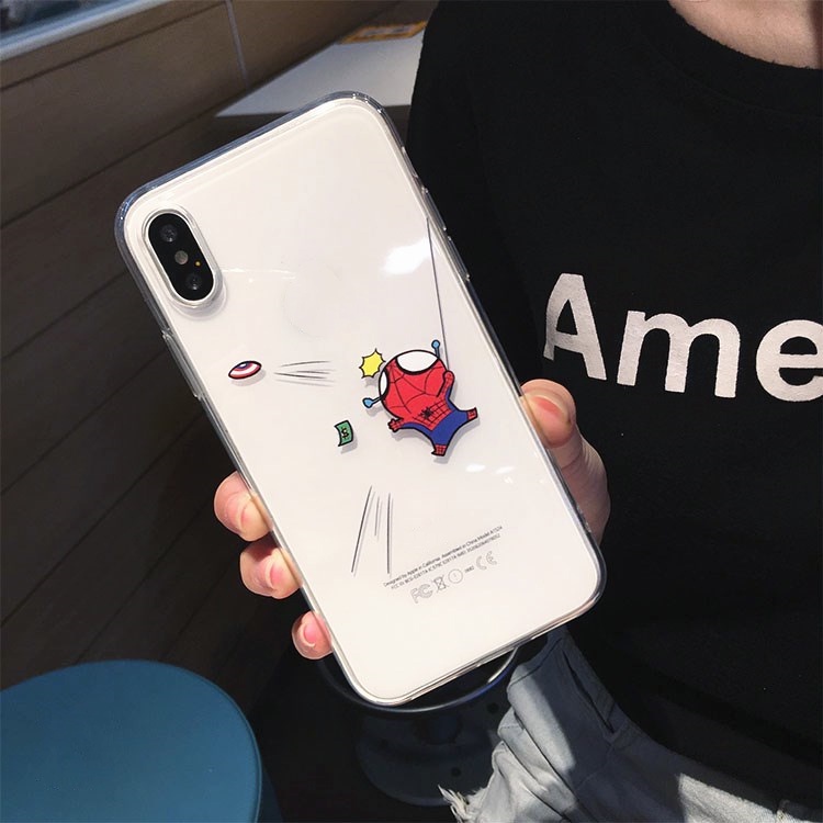 Ốp lưng iphone 6, 6s plus, 7 8 Plus, X, XS, XR, XSMAX, 11, 12, 13 PROMAX TRONG SUỐT NGƯỜI NHỆN PKVN