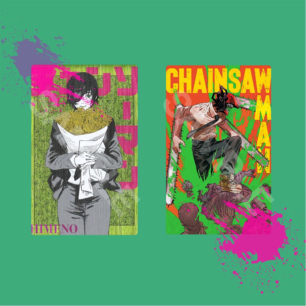Ảnh card bo góc in hình CHAINSAW-MAN ver COLOR Thợ Săn Quỷ thẻ bo viền 5*8cm #